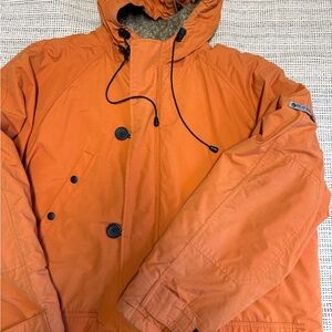 VTG Old Navy Men's Orange Hooded Parka Jacket